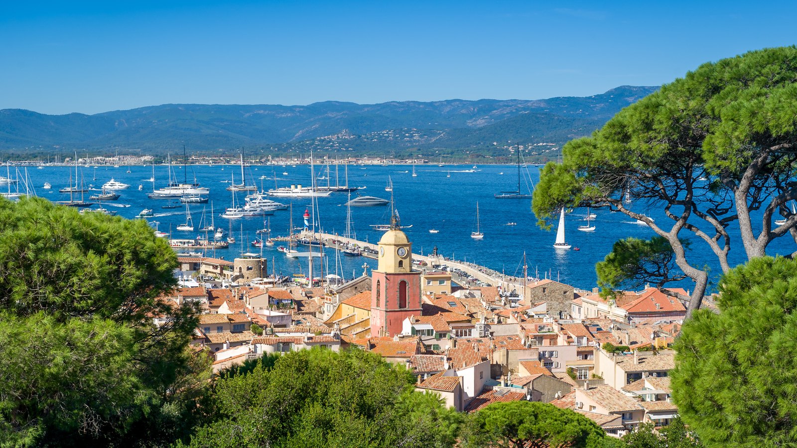 Le vieux Saint-Tropez et son port vus depuis la citadelle
